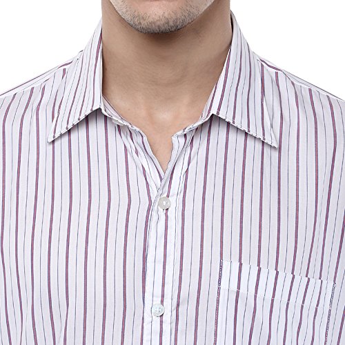 american crew men's stripes shirt with pocket (white)