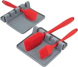 Koksi Utensil Rest 2 Pack - Silicone Spoon Holder, Heat Resistant, BPA-Free view 1