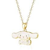 Hello Kitty Sanrio Womens Cinnamoroll Necklace 18", Flash-Plated Cinnamoroll Enamel 3D Pendant Necklace Official License