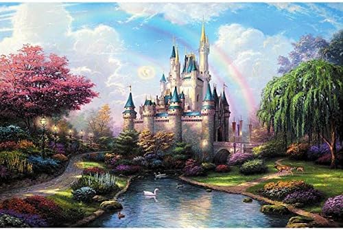 Digital Oil Painting Castle DIY Oil Painting By Numbers Kits Tower Frameless Canvas Home Wall Decor 40x50cm