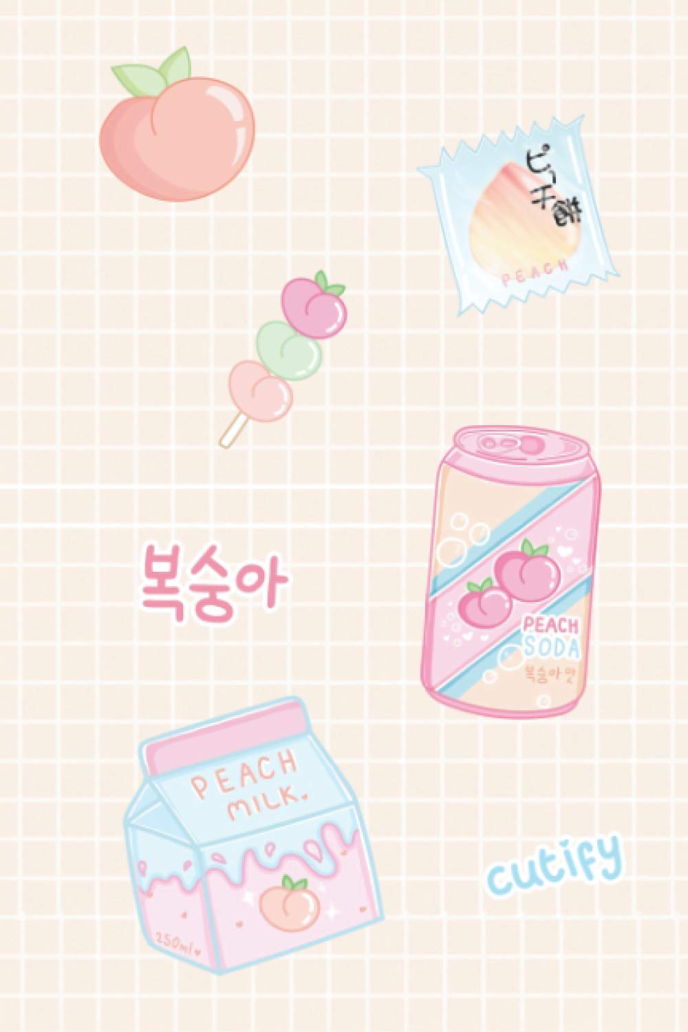 Notebook: Cute Peach Milk Kawaii Korea Japan Notebook Journal Diary | 6x9" 120 Lined Pages