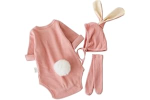 ACEHCEAR Baby Boys Girls Bunny Outfit My First Easter Costumes Infant Newborn Bodysuit Romper with Long Ear Hat 0-24 Months