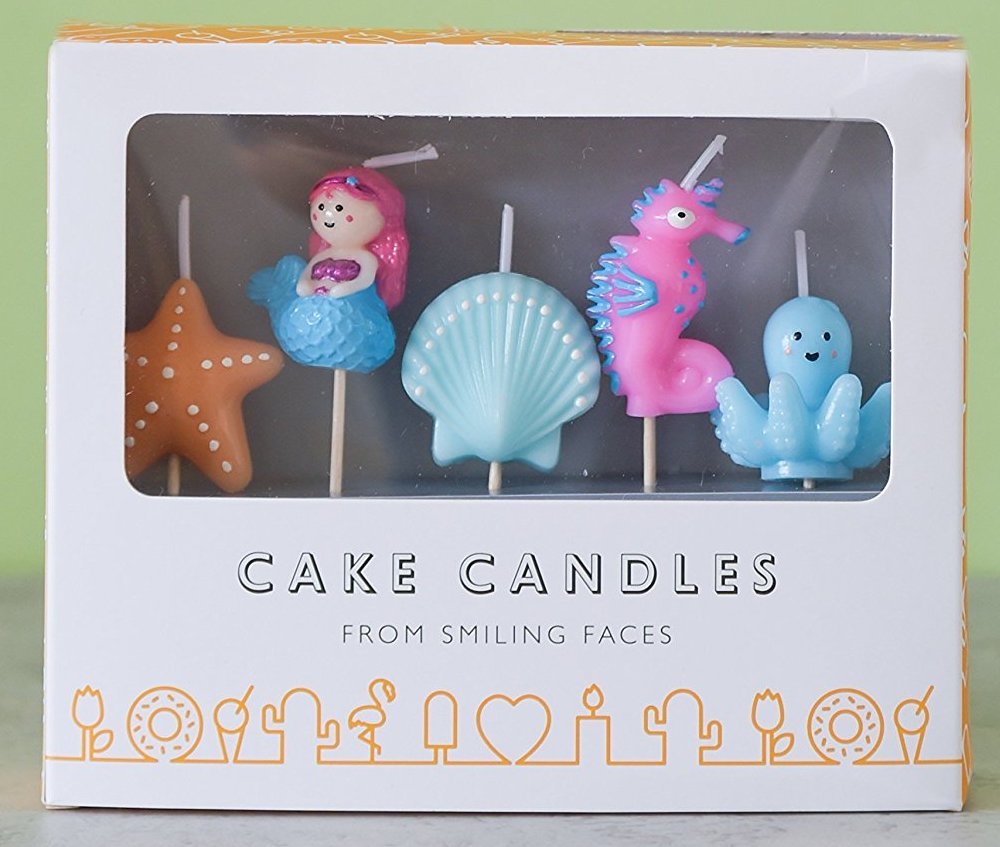 Smiling Faces Birthday Candles for Cake Topper Decoration Design Animals Pirate Football 1 30 40 50 21 Number Candle Easy Use Perfect for Parties & Special Occasions – Mermaid