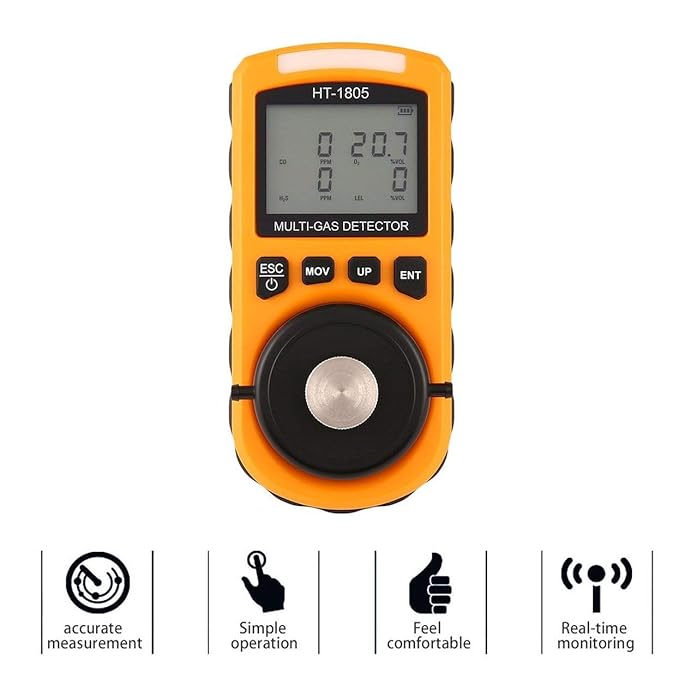 4 en 1 O2 H2S CO LEL Detector de Gas Combustible Muestreador ...