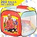 Kiddey Ball Pit Play Tent for Kids - 200 Balls Included - 6-Sided Ball Pit for Kids Toddlers and Baby - Fill with Plastic Balls or Use As an Indoor / Outdoor Children Playhouse Tent, with Carry Case