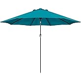 Blissun 9' Outdoor Patio Umbrella, Outdoor Table Umbrella, Yard Umbrella, Market Umbrella with 8 Sturdy Ribs, Push Button Tilt and Crank