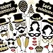 Losuya Birthday Party Photo Booth Props Kit Funny 35pcs DIY Set with Cake, Happy Birthday Sign, Mustache, Balloon, Lips for Birthday Celebration