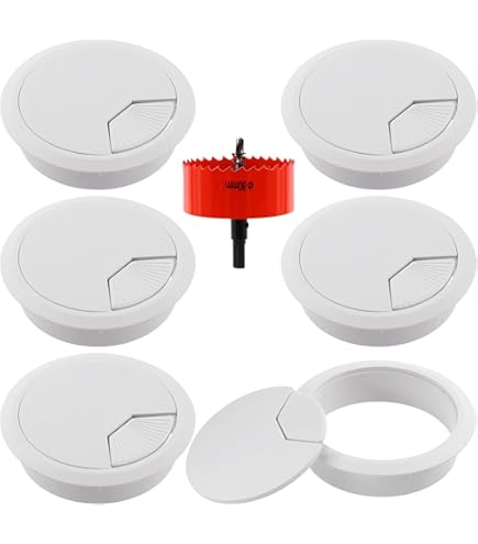 thumbnail image 2 of 11Pcs White Desk Grommet 1-3/8inch Desk Adjustable Cable 2 of 11