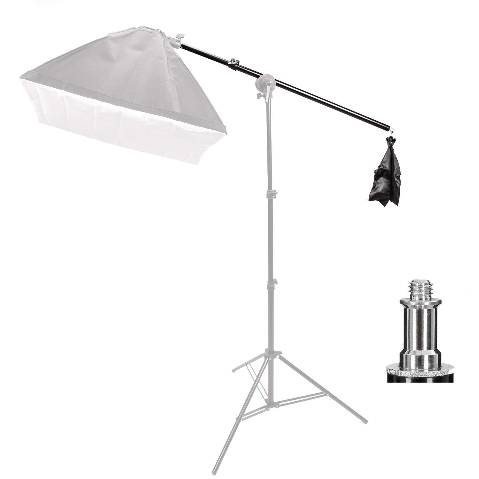 75-135CM Lighting Holding Boom Arm Photo Studio Tripod Sandbag Telescopic Boom Arm for Video Photography Studio Equiptment Softbox Flashlight Video Light Ring Light