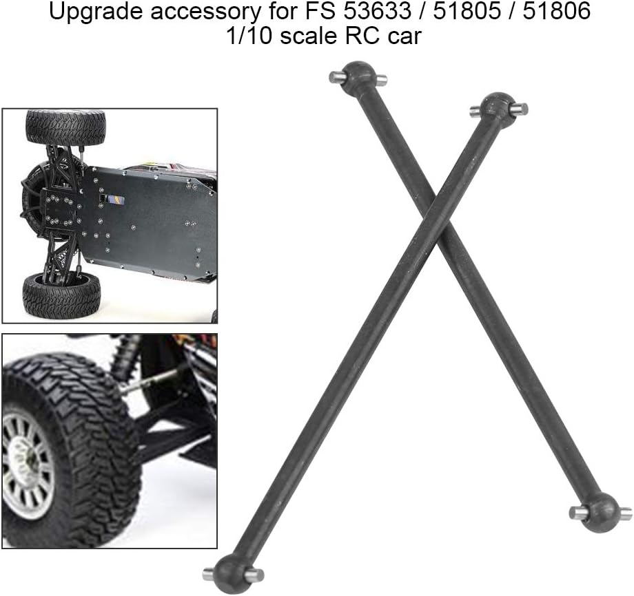 RC Car Drive Shafts, 2 Pcs 101mm Metal Dog Bone Drive Shafts for FS 53633/51805 / 51806 1/10 Scale RC Car Accessory Parts(Black) - Image 4