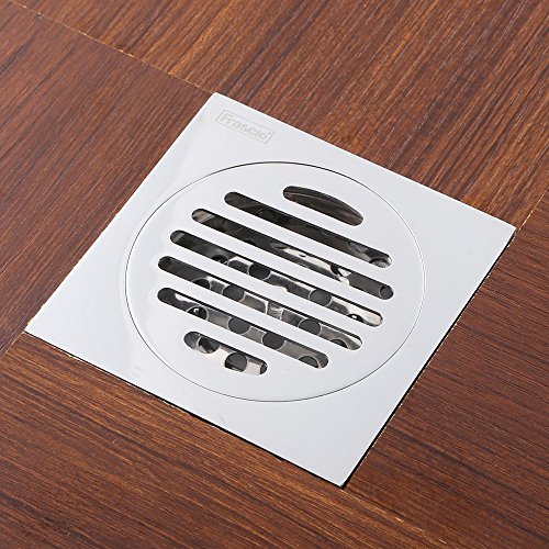 image for Mural Art 4x4 Inch Brass Shower Floor Drain Square Bathroom Tile Inser