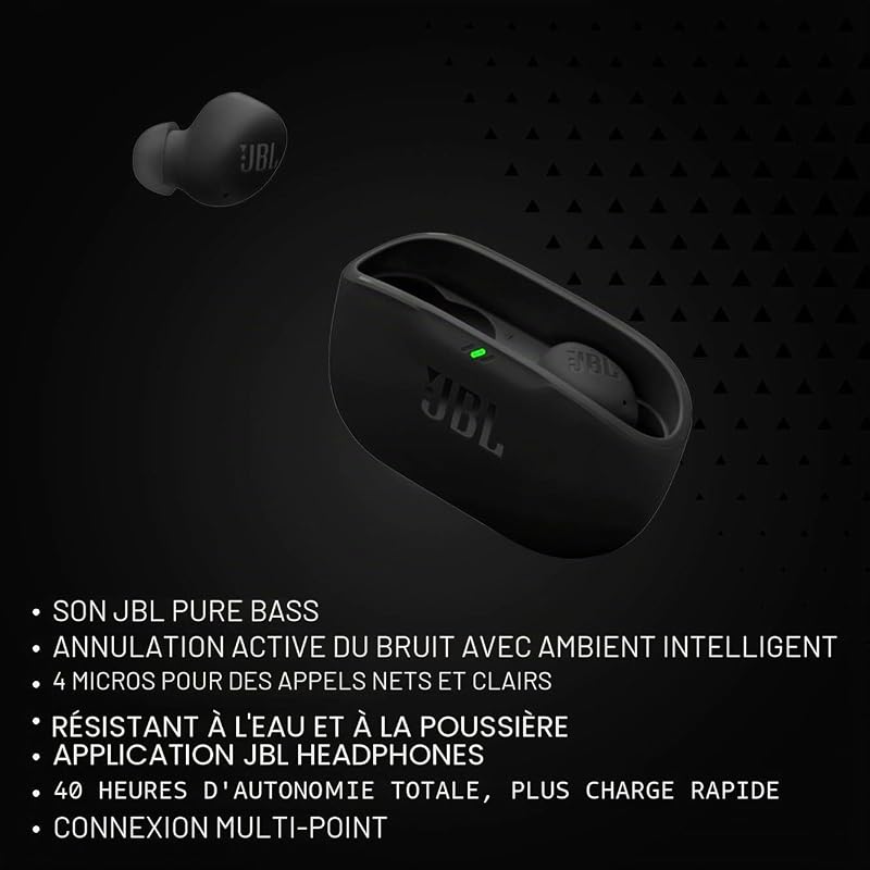 Vibe Buds 2 – Écouteurs Bluetooth sans fil avec suppression du bruit – Blanc – JBLVBUDS2WHT