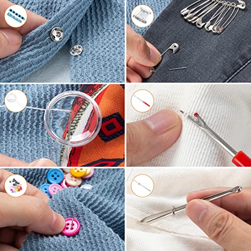 Kit de Costura, Costurero con 229 Piezas Accesorios, Portátil Kit Coser Profesional con Tijeras, Dedal, Hilo, Agujas,Cinta Métrica, Caja de Costura para Bricolaje,Inicio,Viaje,Principiantes,Emergencia