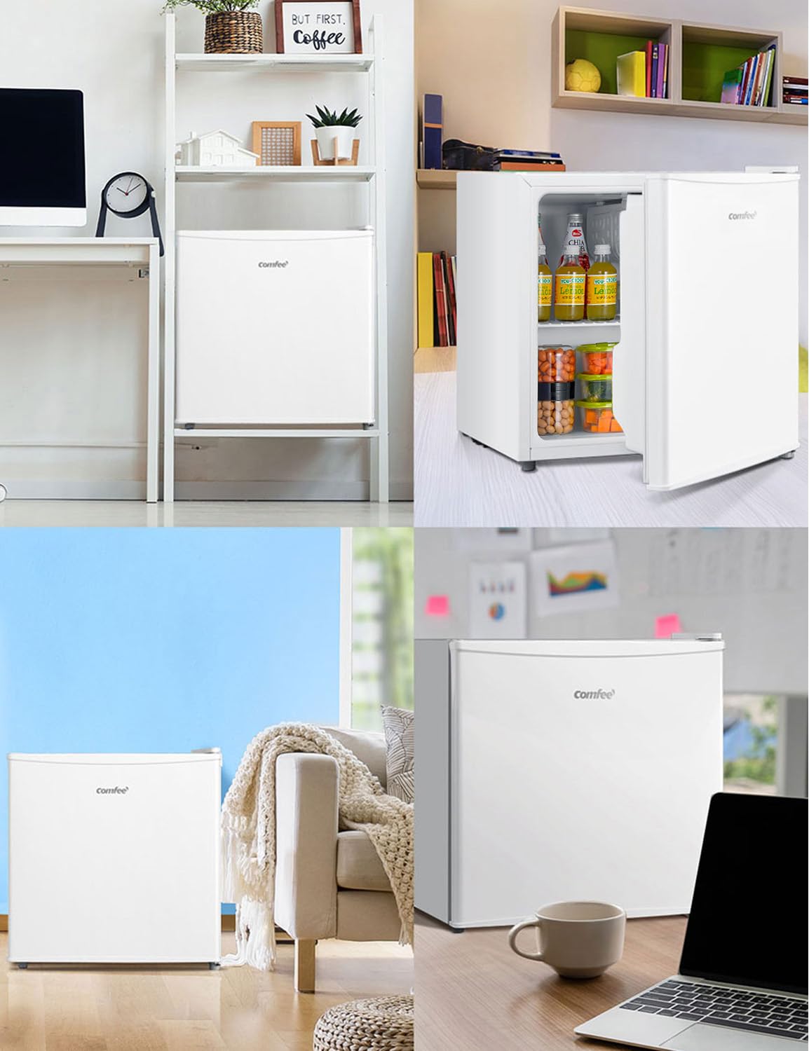 Comfee RCD50WH2(E) Mini Kühlschrank / 43L Kühlbox mit Eisfach/Kühlschrank Klein für Zimmer & Büro/Schnelle Kühlung in der Chiller Box/Temperaturregelung/Verstellbare Füße / 80 kWh/Jahr/Weiß 9