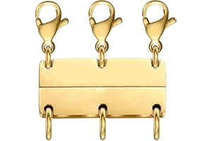 Kcctoo Necklace Layering Clasp Jewelry Separators Gold and Silver Magnetic Multiple Necklace Clasp for Women Layered Look