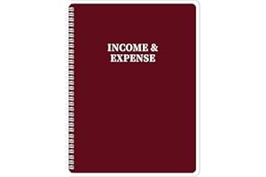 SIMANNIE Income and Expense Log Book – Bookkeeping Record Book/Accounting & Bookkeeping Ledger Log Book, 9" x 11", Small Business Ledger Book with Polypropylene Cover - Red