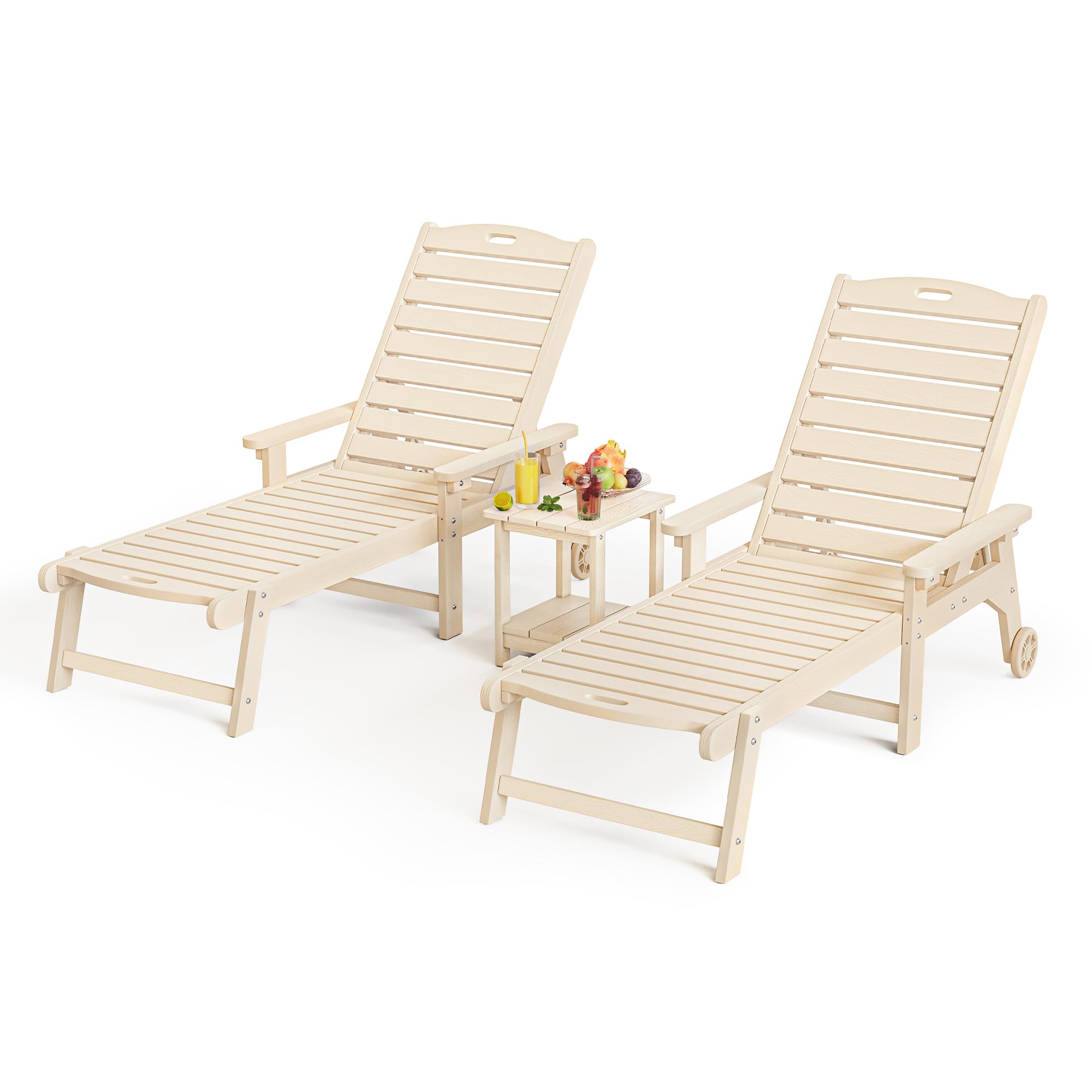 LUE BONA HDPS Chaise Lounge Chairs Set with