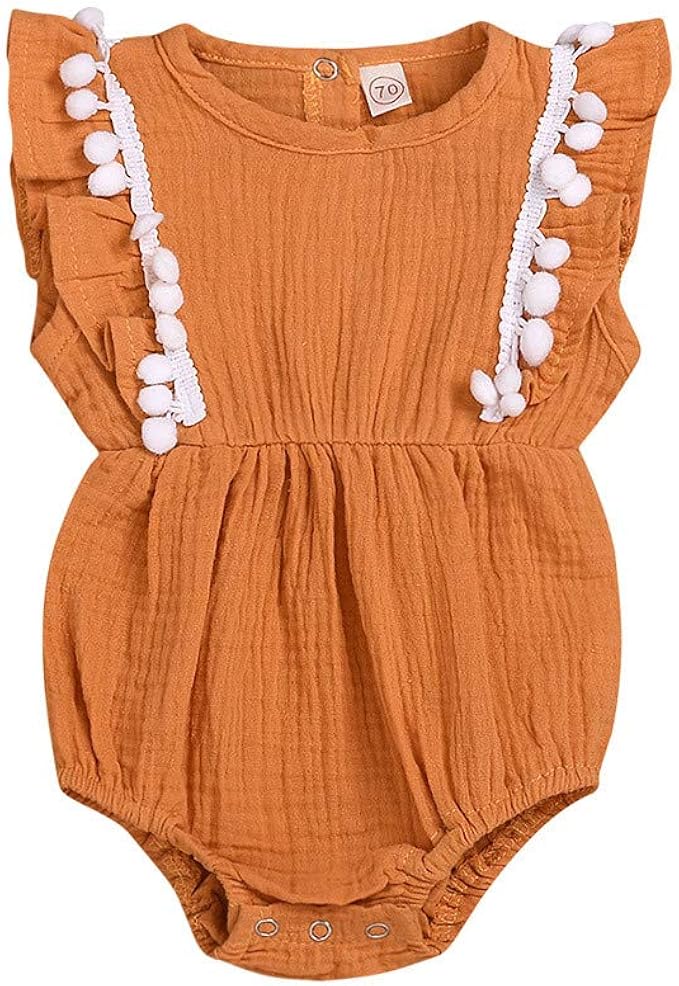 Snakell Madchen Kleid Kleinkind Rock Baby Madchen Sommer Kleidung Feste Pompon Party Prinzessin Tutu Kleid Madchen Baumwolle Wolle Ball Fliegen Armel Kinder Kleid Amazon De Bekleidung