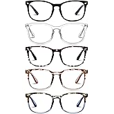 AIMISUV 5 Pack Reading Glasses for Women Men, Blue Light Blocking Computer Readers UV Glare(MulitColor2, 1.25x)