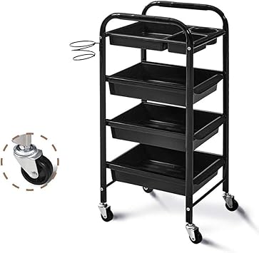 Amazon Com Trolley Black Tier Classic Salon Rolling Storage