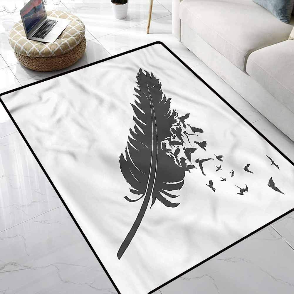 Rugs Raven,Flying Flock of Birds Ultra Soft Indoor Modern Area Rugs for Boys and Girls Play and Learn 3 x 5 Feet