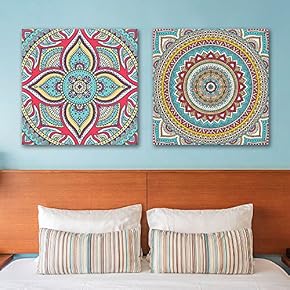 2 Panel Square Exquisite Floral Pattern Patterns x 2 Panels