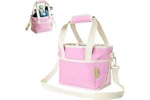 Family Size 4 Compartment Drink Bag, Multiple Tumbler Carrier Caddy with Adjustable Strap, Insulated Drink Bottle Carriers fo