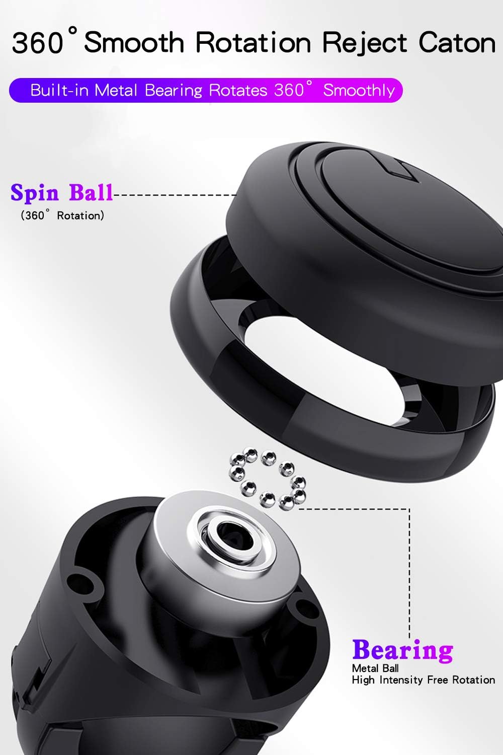 OTAN Steering Wheel Knob Universal Booster Power Handle Ball Suicide Spinner Fit for Cars,Boats,Lawnmowers,Tractors,Trucks,Golf Cars,Black: Automotive