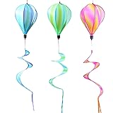 3 Pack Rainbow Hot Air Balloon Wind Spinner Garden