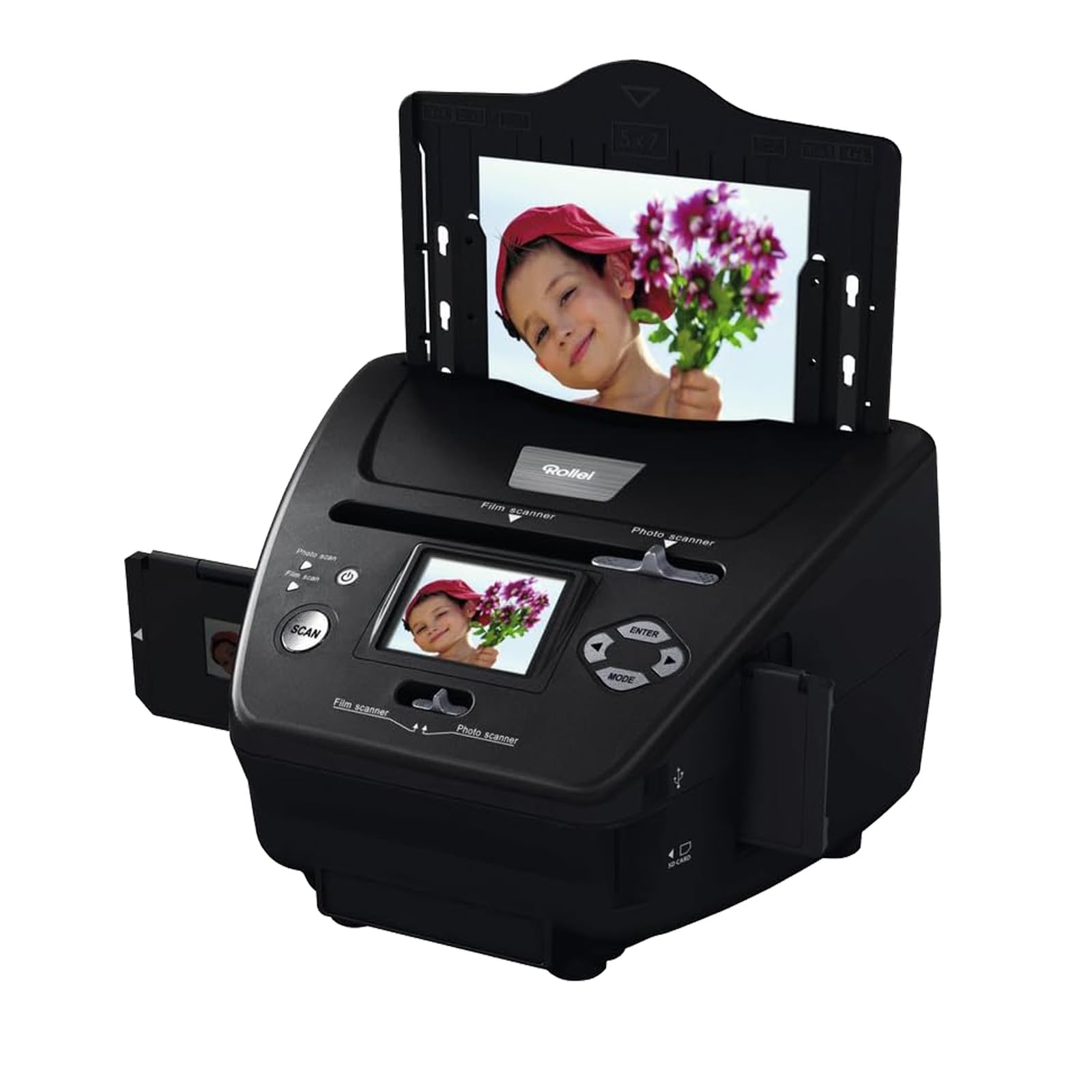 Rollei PDF-S 240 SE - Multi-scanner for photos, slides and negatives, scanning process in seconds, incl. image editing software - black
