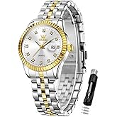 OLEVS Watches for Women Diamond Luxury Dress Women Watches Analog Quartz Waterproof Day Date Stainless Steel Wristwatch