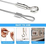 Hwtcjx 4 pcs Picture Hanging Wire Kit 1m Stainless Steel 20kg Load view 2