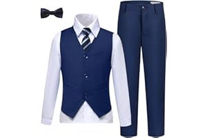 LOPEN STU Boys Suits Slim Fit Toddler Tuxedo Suit Set for Teen Boys Communion Dress Clothes Kids Wedding Ring Bearer Outfit