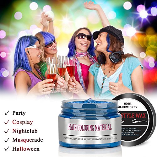 BMK Blue Color Hair Wax Matte Hairstyle Pomades Disposable 