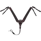 Jeereal Western Horse Breast Collar, Hand-Tooled Embossed Design for Durability - Ranch &amp; Riding Tack for Horses, Tack for Training, Shows &amp; Ranch Work - Heavy Oil-Tanned Full-Grain Leather