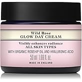 Neal's Yard Wild Rose Glow Day Cream, Hydrating & Revitalizing with Hyaluronic Acid, Moisturizes, Smooths & Plumps, 50 mL