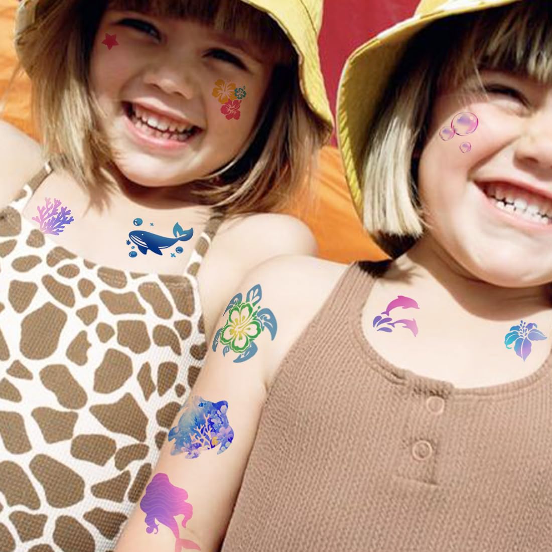 CHARLENT Temporary Tattoos for Kids - 320 Mixed Styles (36 Sheets) Tattoo Stickers Set for Boys and Girls, Car Dinosaur Hawaii Mermaid Watercolor Animals Tattoos for Kids Birthday Party Supplies