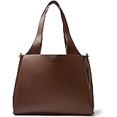 July Juliette Soft Work Tote - Tote Bag for Women with Laptop Sleeve, Detachable Crossbody Strap, Pass-Through Band, Drink Bottle Holder, Modern Tote Bag for Work & Travel, 18L - Chocolate Brown