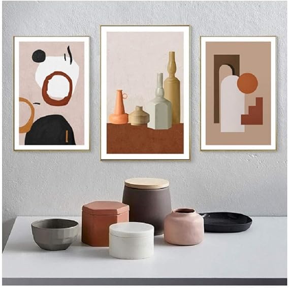 Bodegón geométrico Hermoso Cartel Arte de la Pared Pintura Abstracta 3