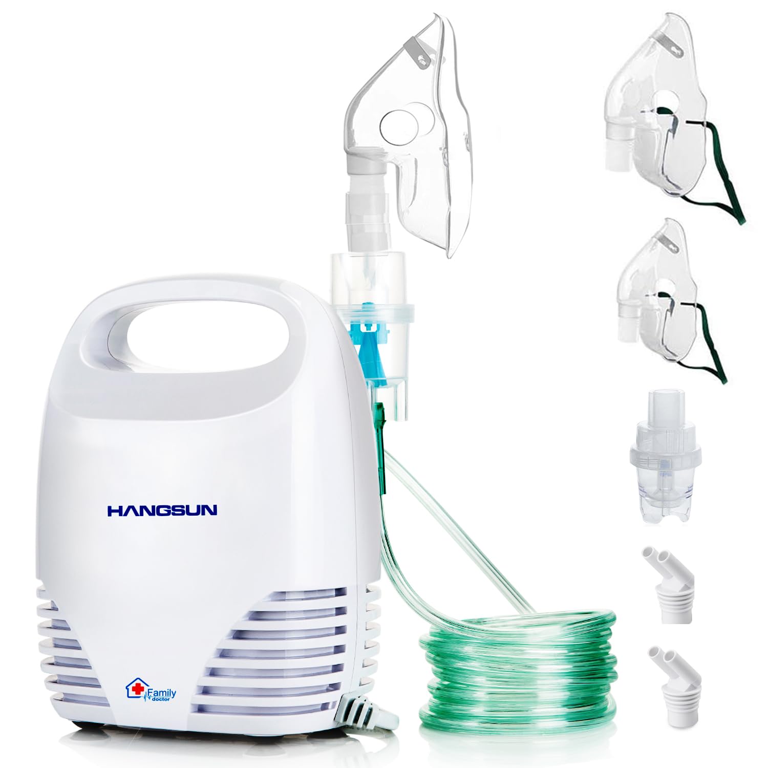 Hangsun Nebuliser Machine for Adults and Kids Compact Compressor System Vaporizer Mist Steam Inhaler CN560 Portable and Silent for Home Use