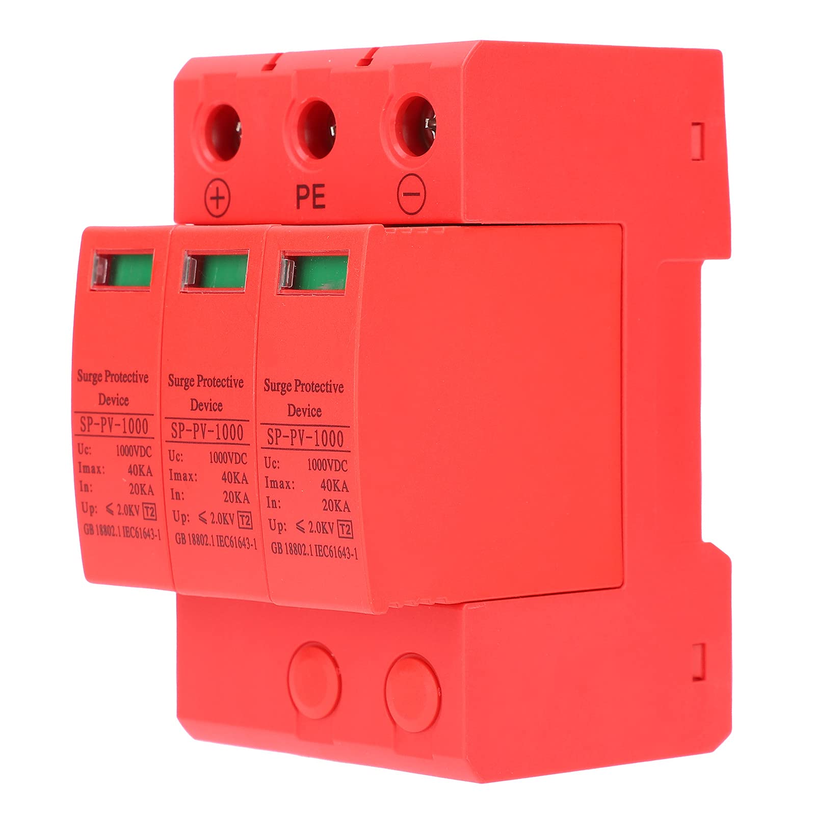 YUMILI Surger Surge Protection Device 3P 40Ka DC1000V Photovoltaic Protection Arrester Circuit Breaker