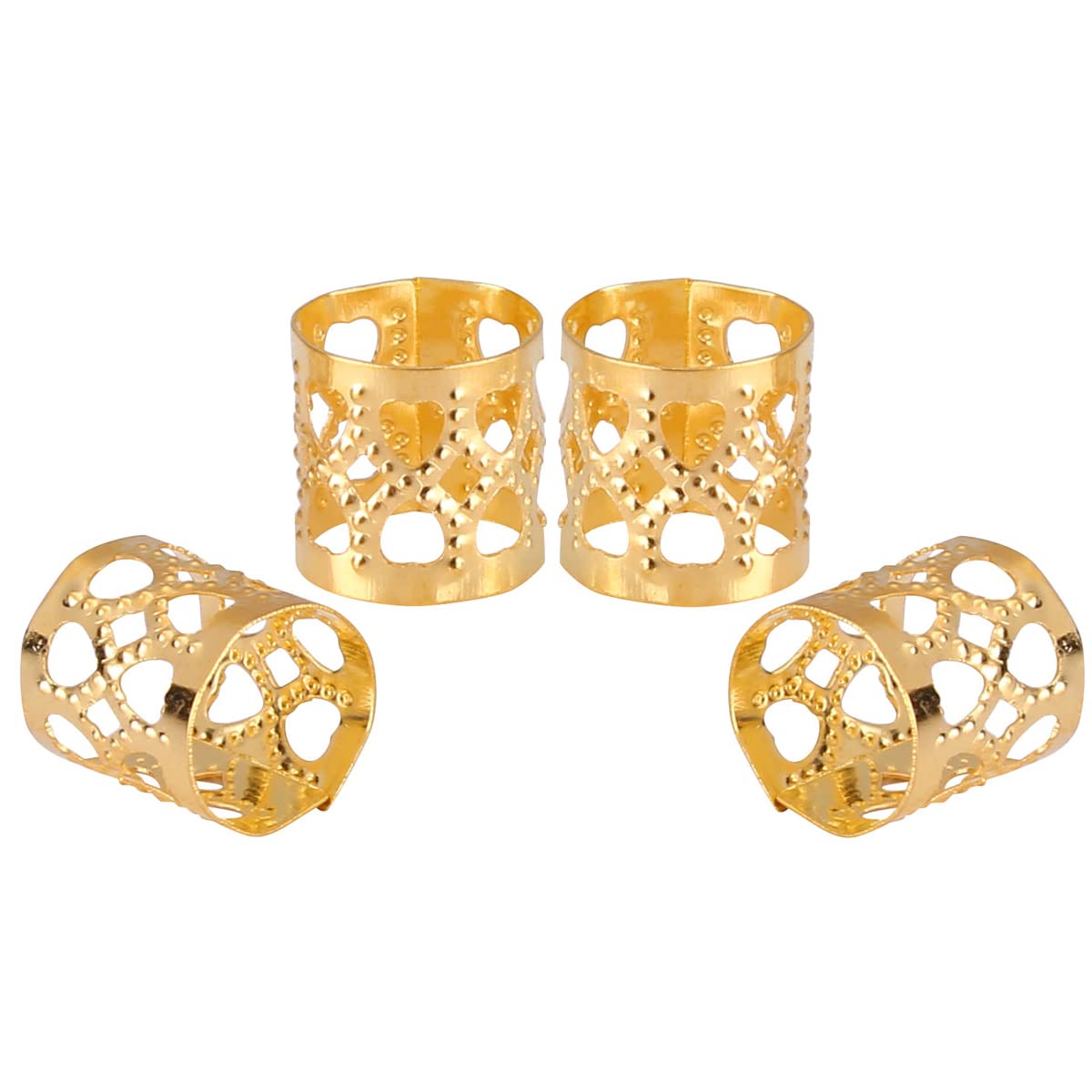 Photo 1 of 200 pcs Dreadlocks Beads Hair Braid Rings Clips Dread Locks Hair Braiding Metal Cuffs Decoration/Accessories Jewelry, Gold