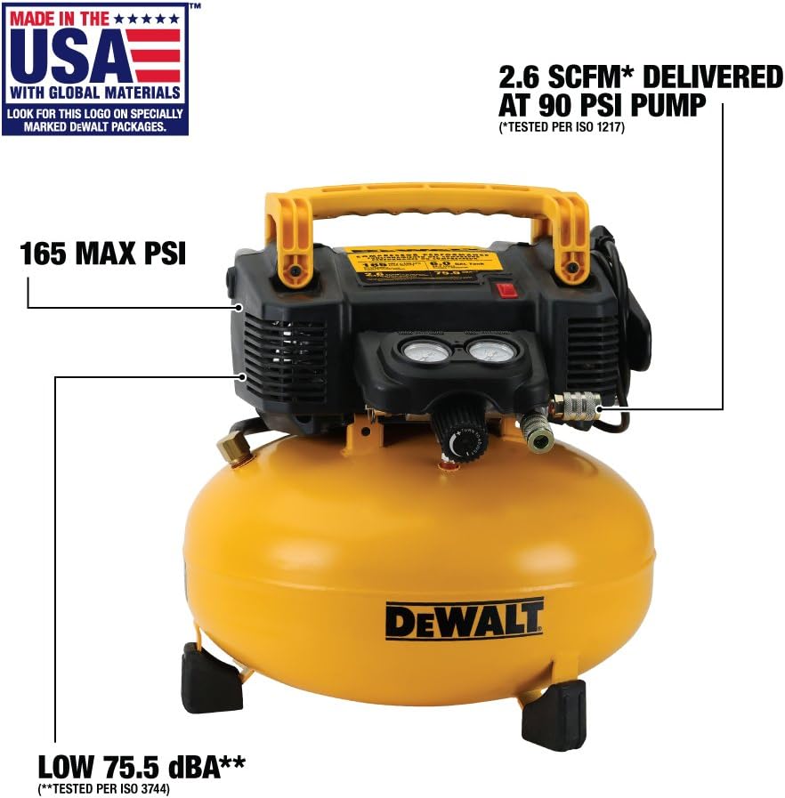 DEWALT Pancake Air Compressor, 6 Gallon, 165 PSI (DWFP55126) eBay