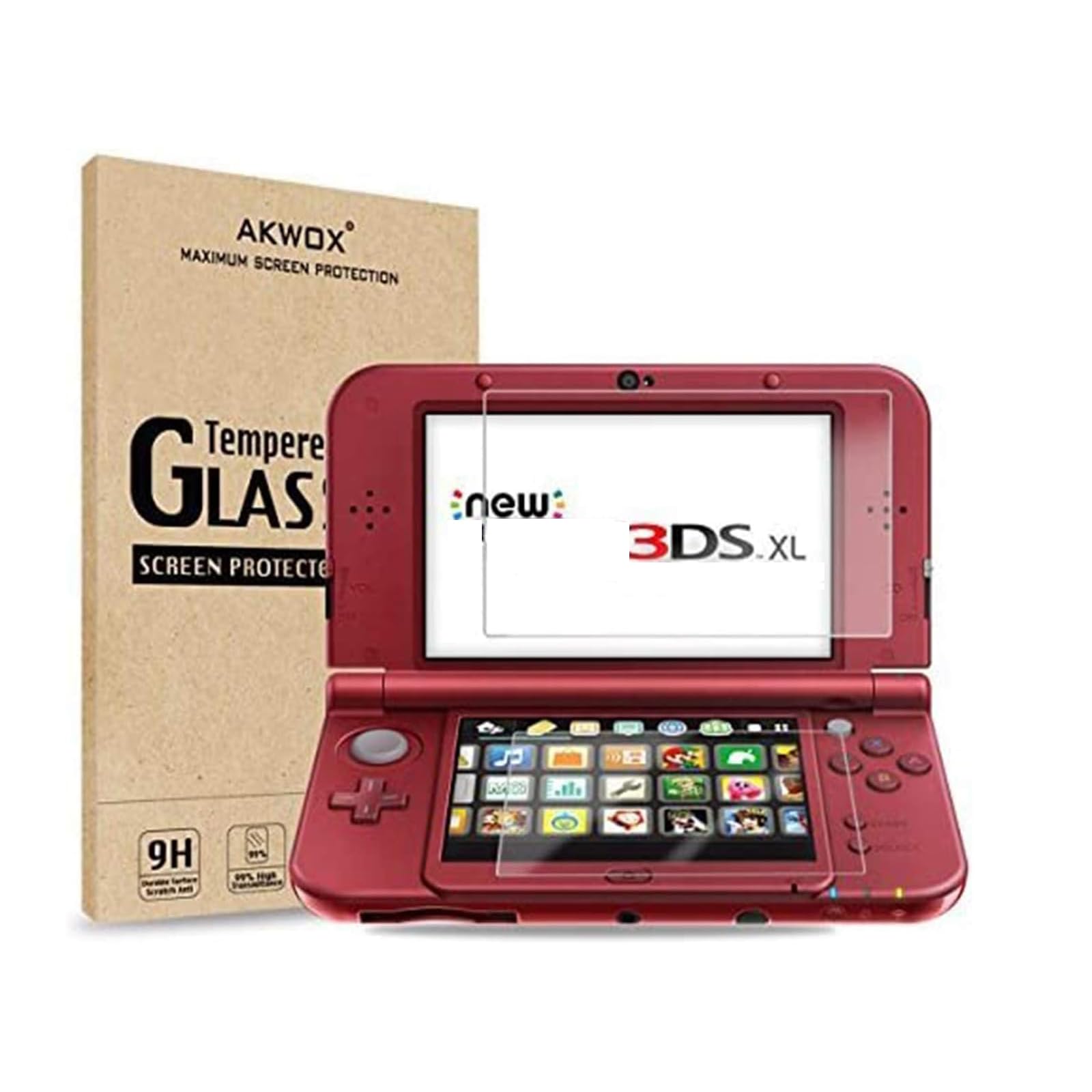 Photo 1 of (2 in 1) Tempered Glass Screen Protector + HD Clear Crystal PET Screen Protective Filter Compatible with 3DS XL/New 3DS XL