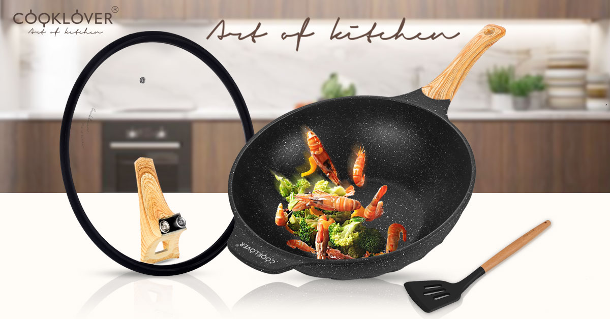 Chinese Wok Nonstick Diecasting Aluminum Dishwasher Safe Scratch