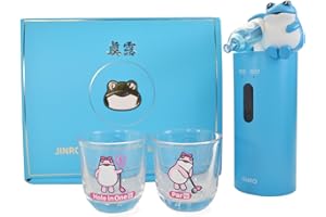 GPEL Jinro Soju Dispenser with 2 pcs of Soju Glasses, Automatic Drink Dispenser for Soju Only, Classic Soju Brand Merch, Korean Soju, Funny Gifts, Silicone Tube 2 Sizes, C-TYPE Charging [OFFICIAL LICENSE]