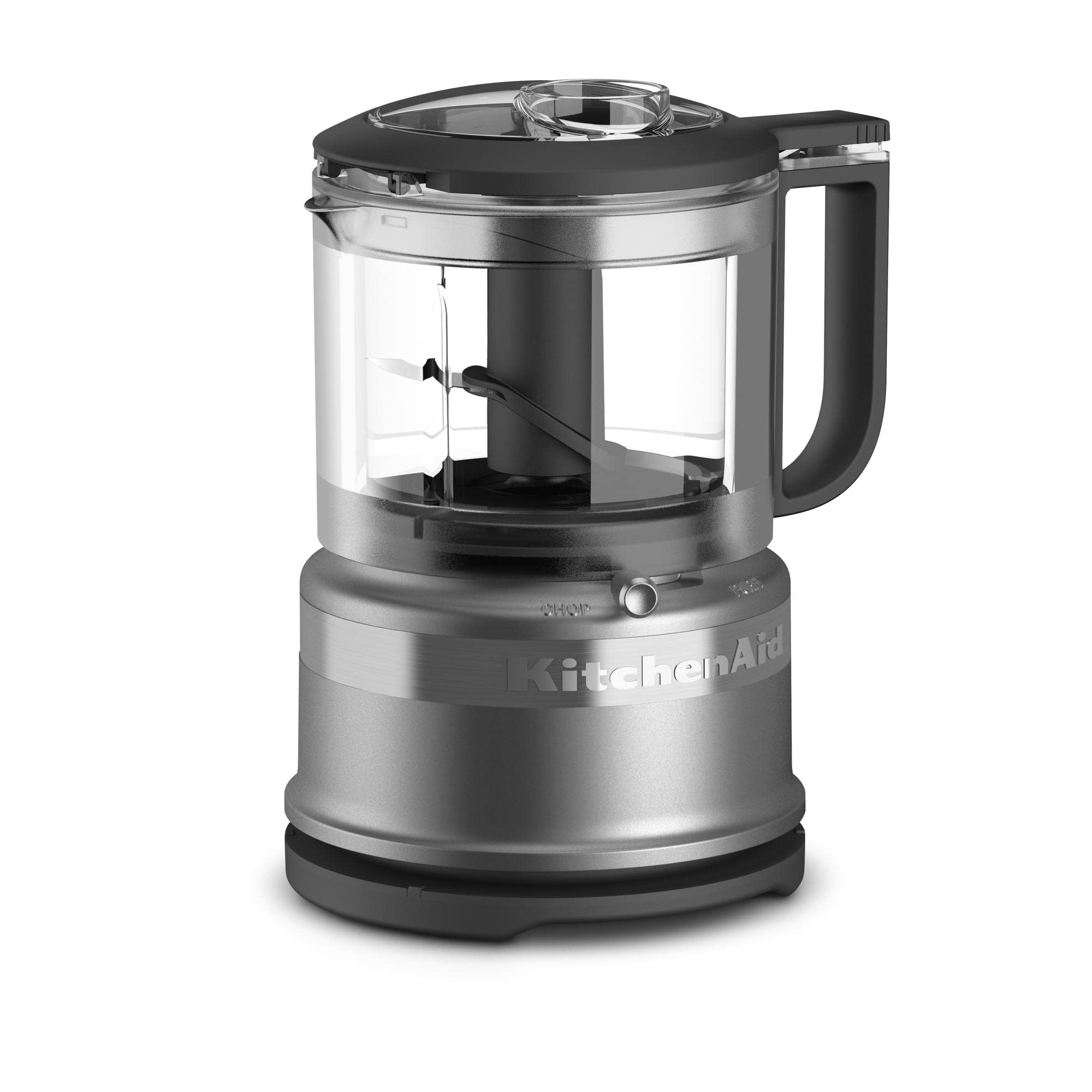 KitchenAid K150 Licuadora trituradora de hielo de 3 velocidades con 2 jarras de licuadora personales - KSB1332Y y KFC3516CU Picadora de alimentos de 3,5 tazas, Contour Silver