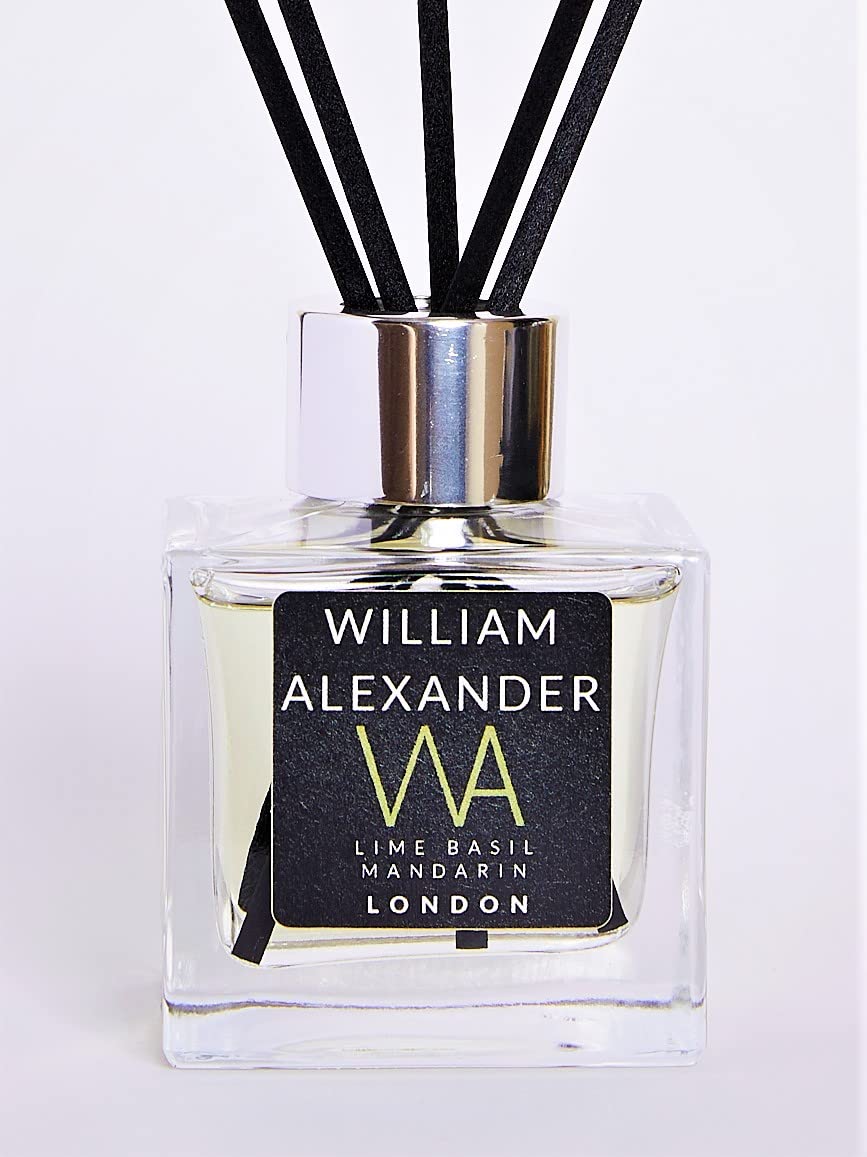 Lime Basil & Mandarin Scented Reed Diffuser 100ml by William Alexander London Home Fragrance
