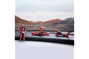 KLSAMNM Funny Anime Car Pendant Reading Deadpool Ornaments Auto Rearview Mirror Decoration Car Accessories Christmas Gifts Car Interior Decor (Three piece set), Adjustable
