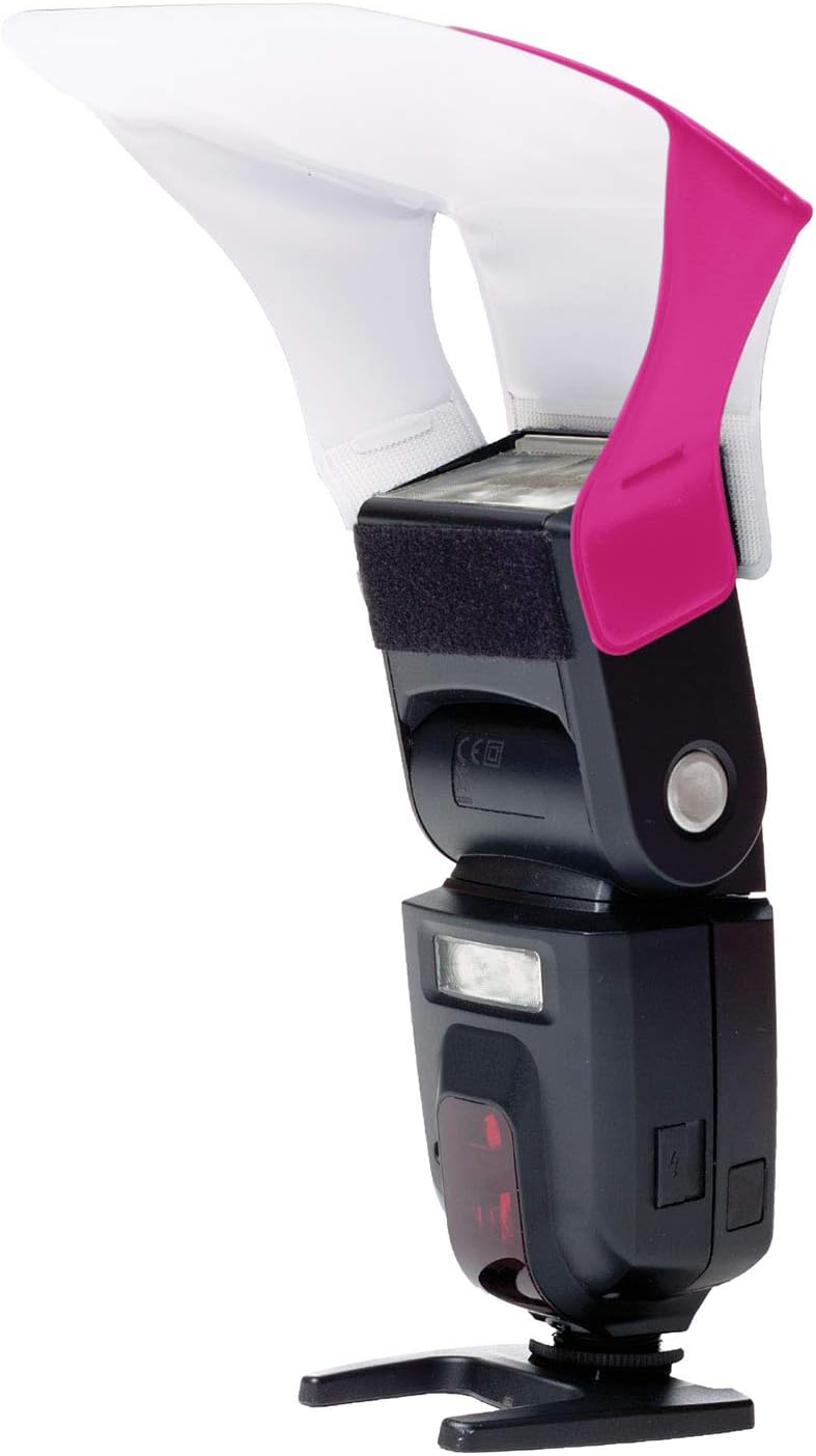 LumiQuest Flash Pocket Bouncer, Flash Diffuser with UltraStrap Bundle, Universal Classic Design for External Camera Flashes Neon Pink - Image 3